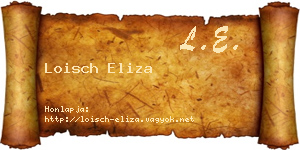 Loisch Eliza névjegykártya
